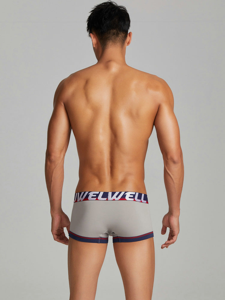 3 Pack Men's Low-Rise Premium Cotton Seamless Comfort Stretch Fit Trunks | dmunderwear detail image 3