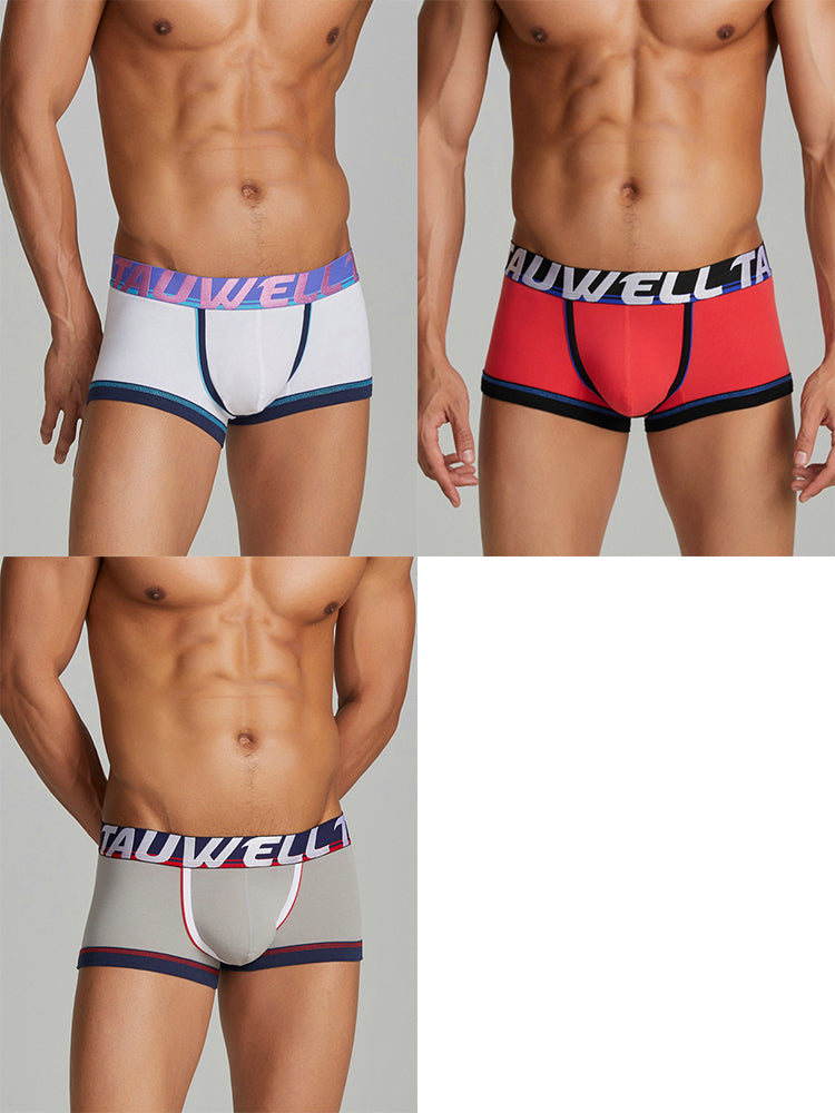 3 Pack Men's Low-Rise Premium Cotton Seamless Comfort Stretch Fit Trunks | dmunderwear detail image 7