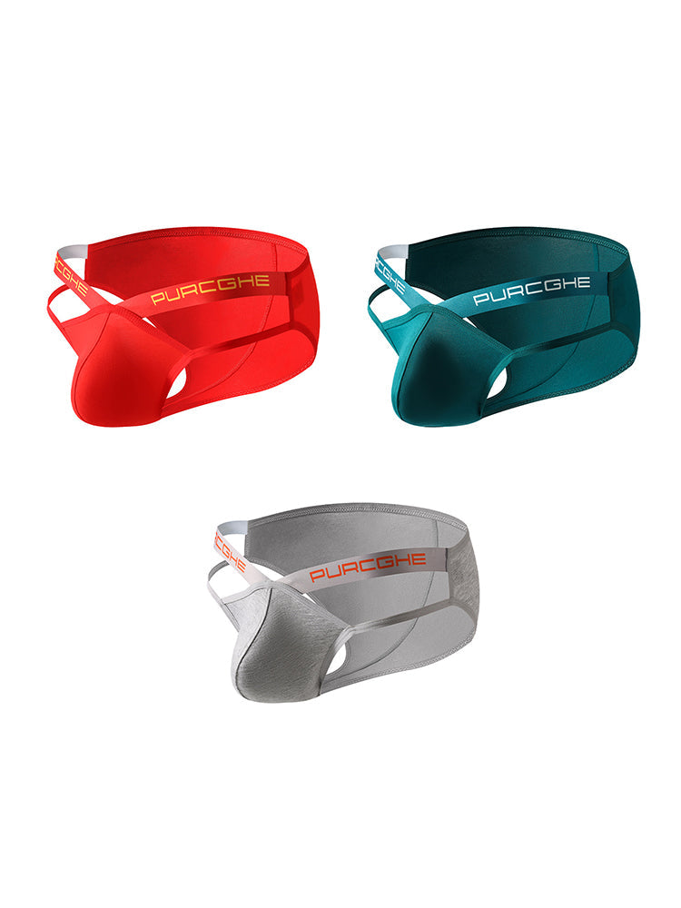 3 Pack Men's Low-Rise Sexy Hollow-Out Bikinis | dmunderwear detail image 12