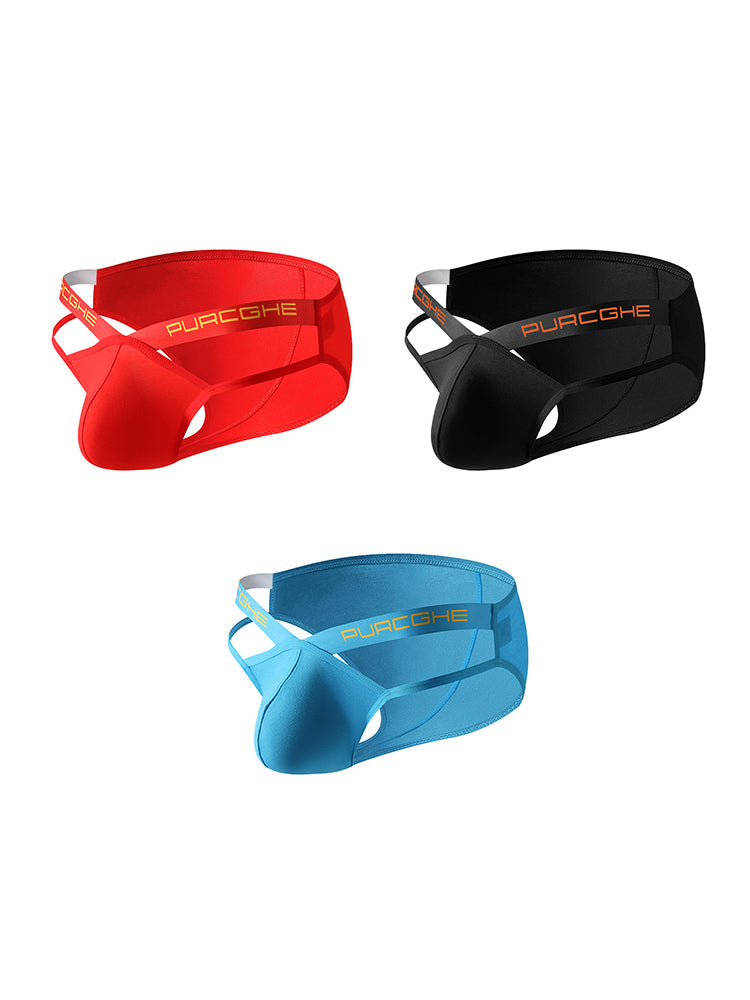 3 Pack Men's Low-Rise Sexy Hollow-Out Bikinis | dmunderwear detail image 17