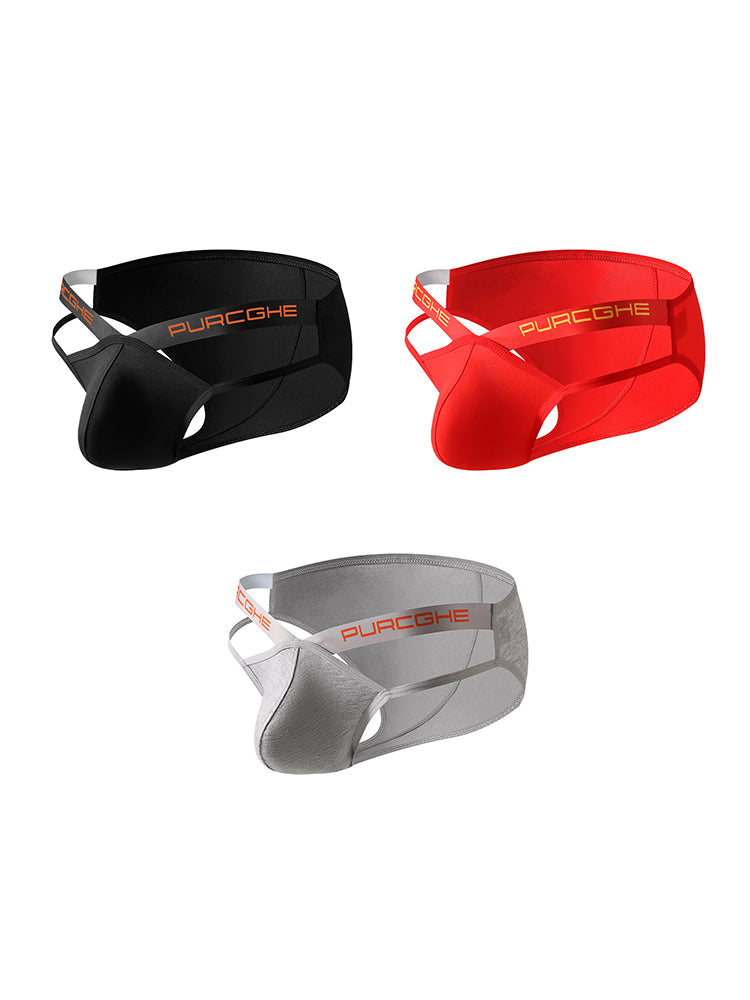 3 Pack Men's Low-Rise Sexy Hollow-Out Bikinis | dmunderwear detail image 2