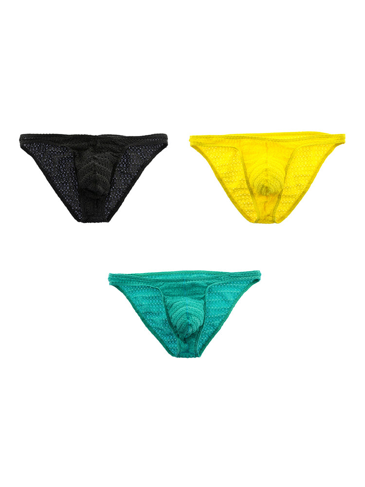 3-pack Men's Low-rise Sexy Mesh Lace Briefs | dmunderwear detail image 12