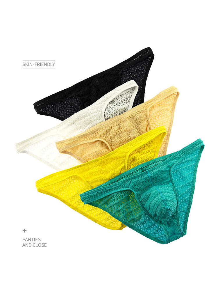 3-pack Men's Low-rise Sexy Mesh Lace Briefs | dmunderwear detail image 3