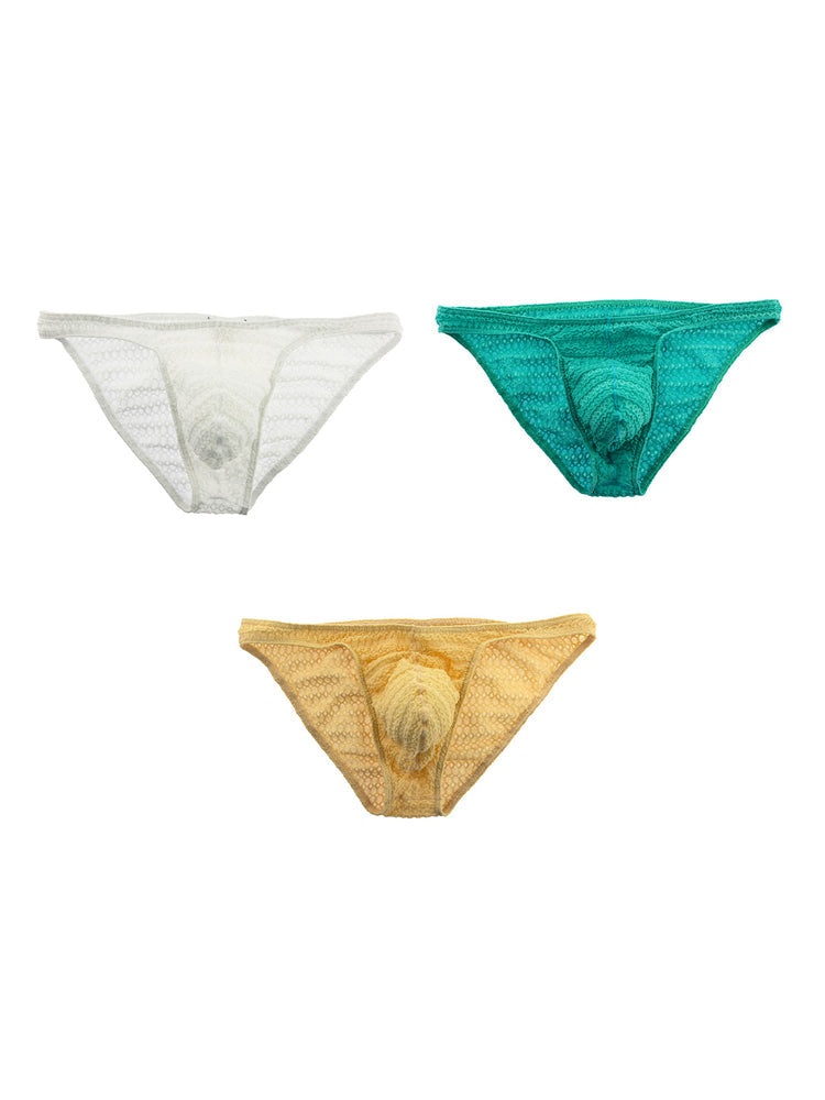 3-pack Men's Low-rise Sexy Mesh Lace Briefs | dmunderwear detail image 7
