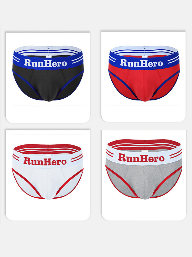 3 Pack Men's Low-Rise Sports Breathable Fitness Hip-Lifting Cotton Briefs | dmunderwear detail image 15