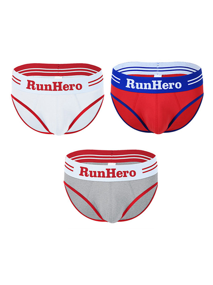 3 Pack Men's Low-Rise Sports Breathable Fitness Hip-Lifting Cotton Briefs | dmunderwear detail image 17