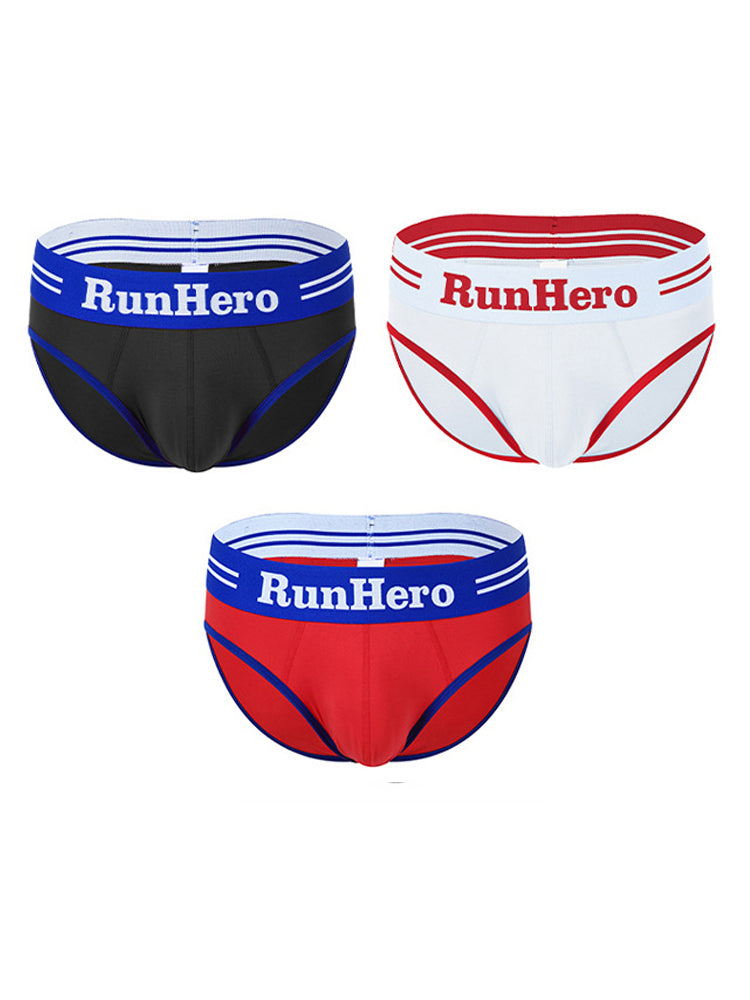 3 Pack Men's Low-Rise Sports Breathable Fitness Hip-Lifting Cotton Briefs | dmunderwear detail image 2