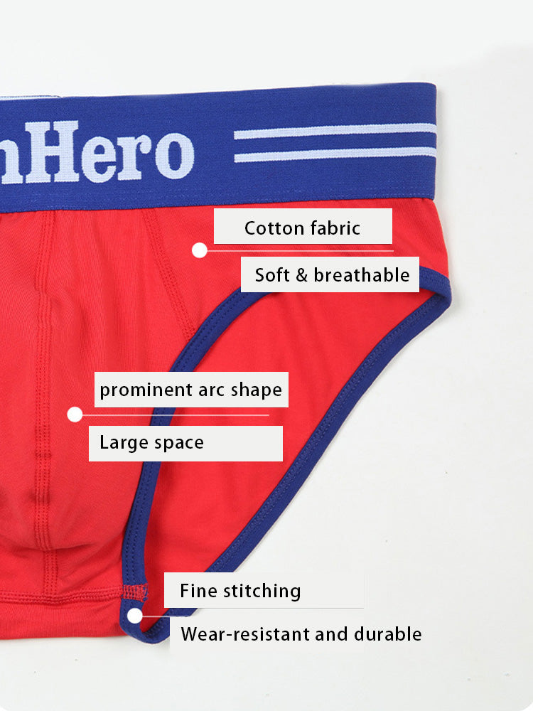 3 Pack Men's Low-Rise Sports Breathable Fitness Hip-Lifting Cotton Briefs | dmunderwear detail image 6