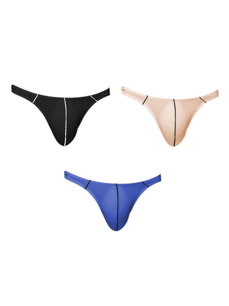 3 Pack Men's Low-Rise U-Pouch & Thin Edging Sporty Cut Thongs | dmunderwear detail image 17