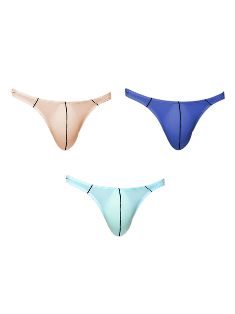 3 Pack Men's Low-Rise U-Pouch & Thin Edging Sporty Cut Thongs | dmunderwear detail image 7