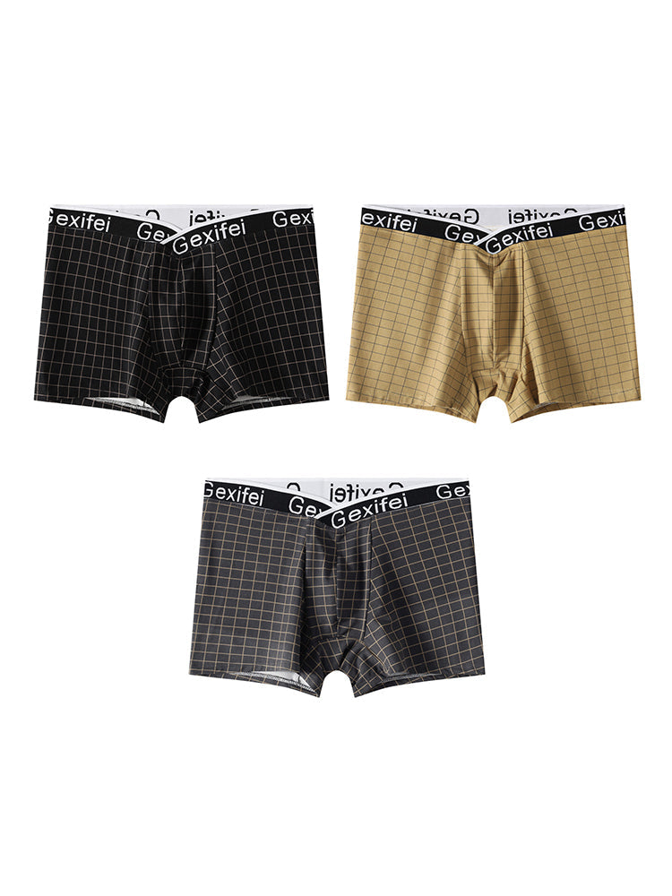3 Pack Men's Low-Rise V-Shape Waistband Trendy Loose Fit High-Stretch Trunks | dmunderwear detail image 14