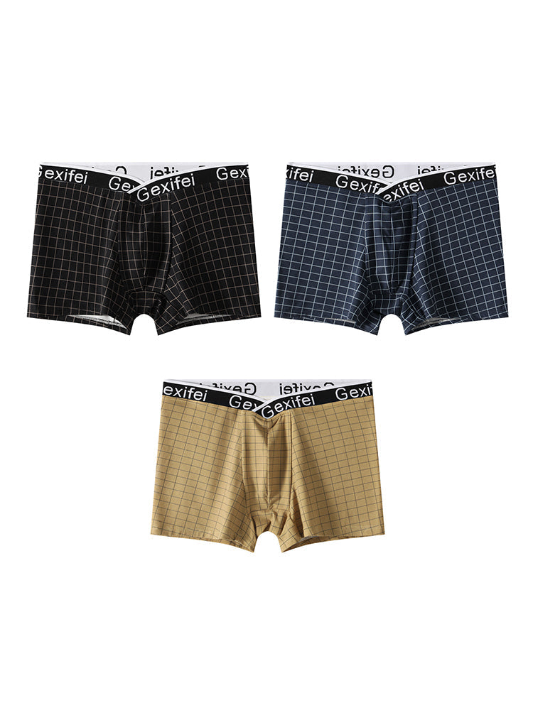 3 Pack Men's Low-Rise V-Shape Waistband Trendy Loose Fit High-Stretch Trunks | dmunderwear detail image 2