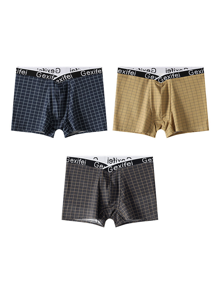 3 Pack Men's Low-Rise V-Shape Waistband Trendy Loose Fit High-Stretch Trunks | dmunderwear detail image 20