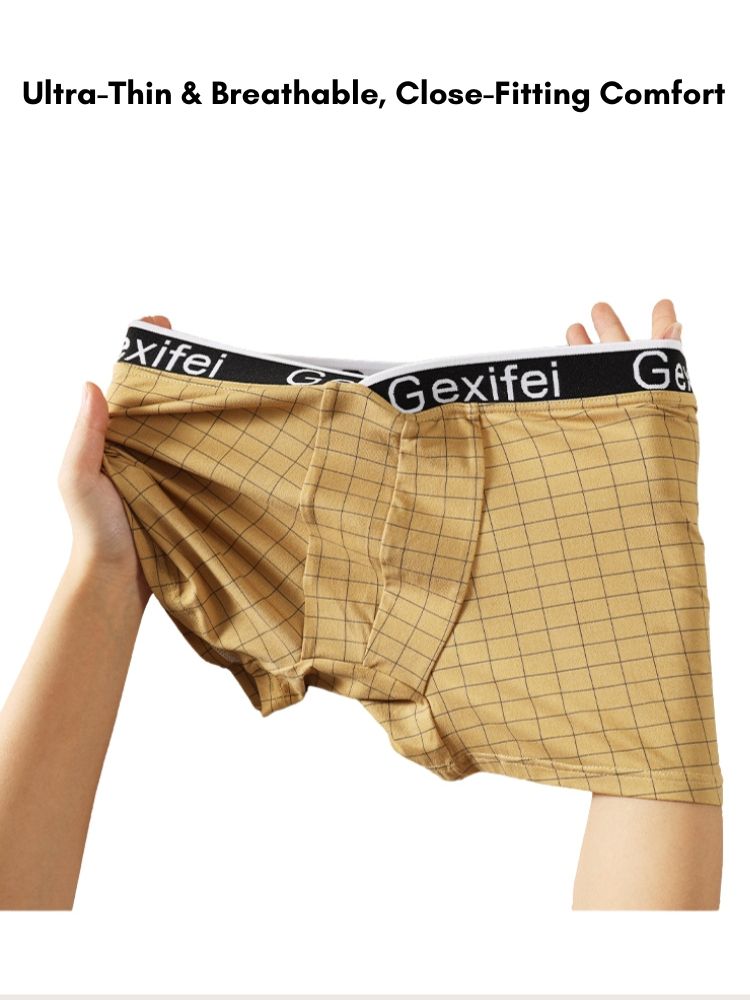 3 Pack Men's Low-Rise V-Shape Waistband Trendy Loose Fit High-Stretch Trunks | dmunderwear detail image 3