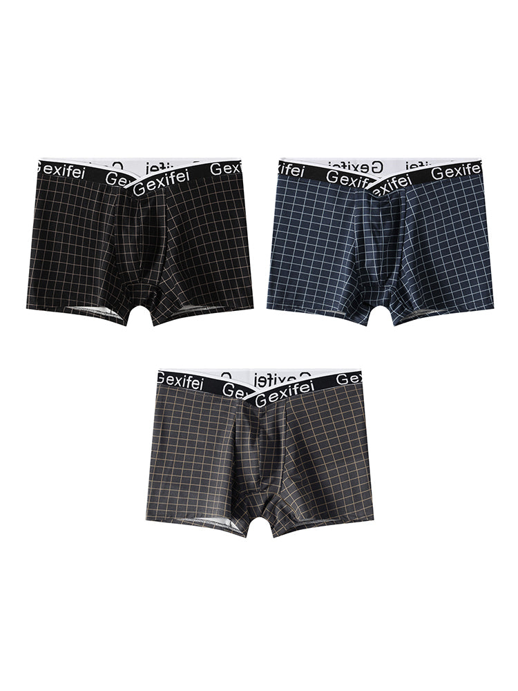 3 Pack Men's Low-Rise V-Shape Waistband Trendy Loose Fit High-Stretch Trunks | dmunderwear detail image 8