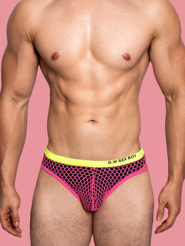 3 Pack Men's Low-Waist Sexy Big Mesh Breathable Transparent Sports Briefs | dmunderwear detail image 13