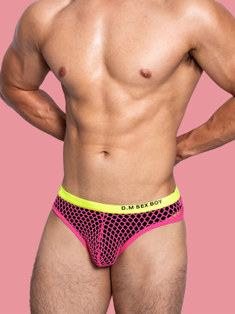 3 Pack Men's Low-Waist Sexy Big Mesh Breathable Transparent Sports Briefs | dmunderwear detail image 16