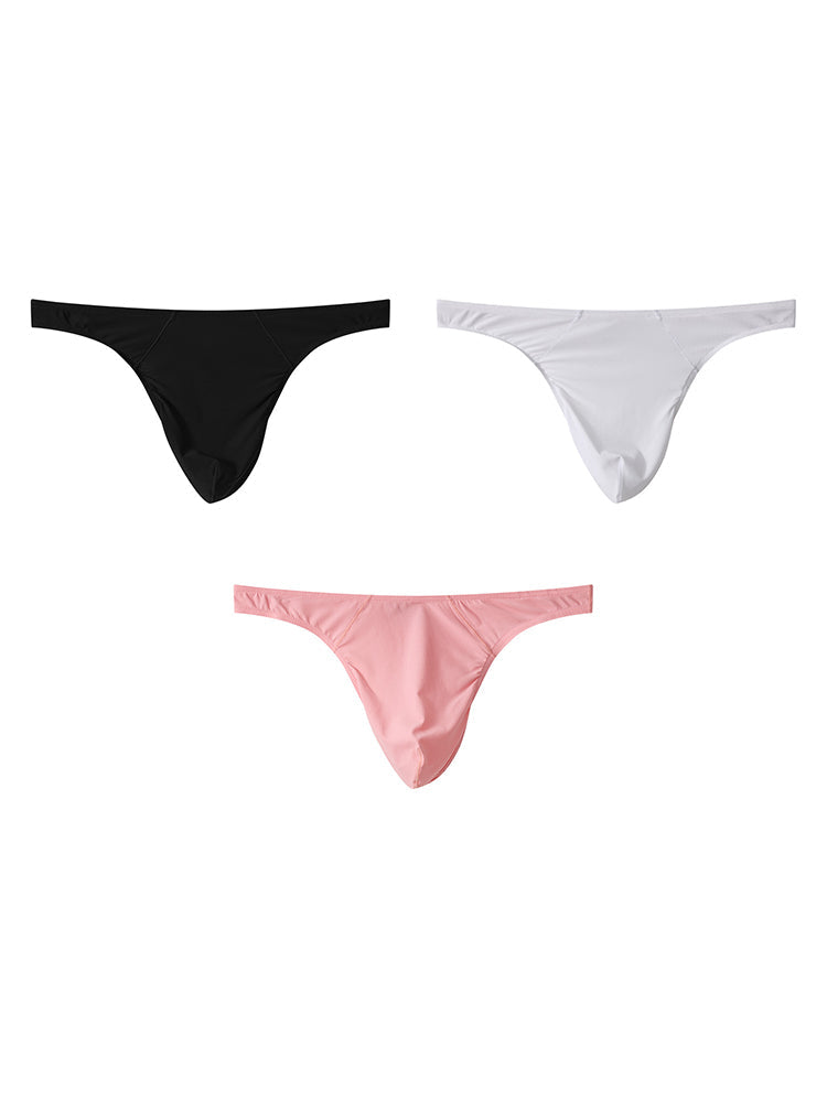 3 Pack Men's Low-Rise Performance Thong - Breathable Mesh & Smooth Fabric | dmunderwear detail image 14