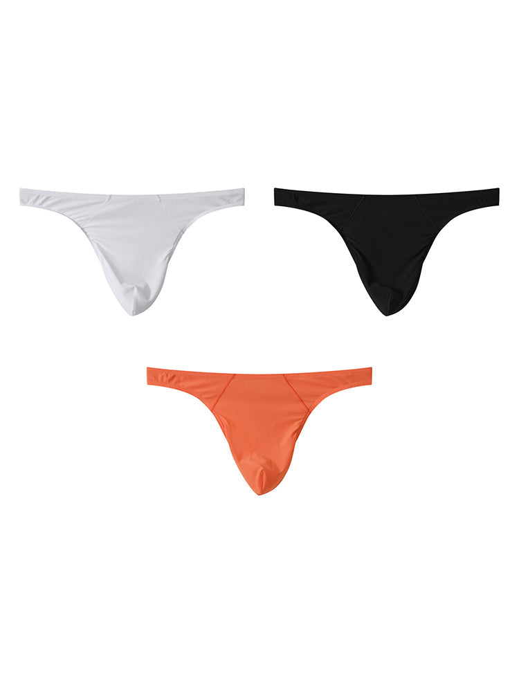3 Pack Men's Low-Rise Performance Thong - Breathable Mesh & Smooth Fabric | dmunderwear detail image 2