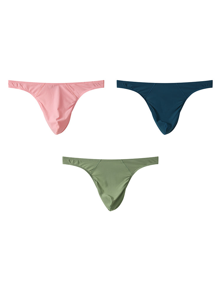 3 Pack Men's Low-Rise Performance Thong - Breathable Mesh & Smooth Fabric | dmunderwear detail image 8