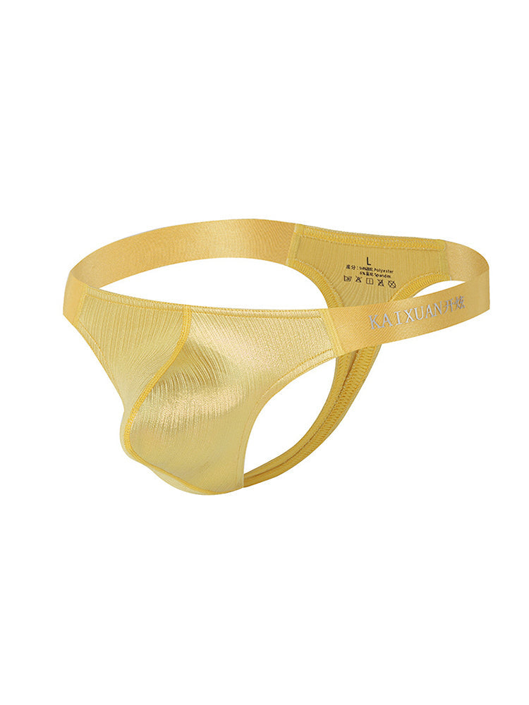 3 Pack Men's Low Waist Transparent Sexy Large Pouch Ice Silk Thong | dmunderwear