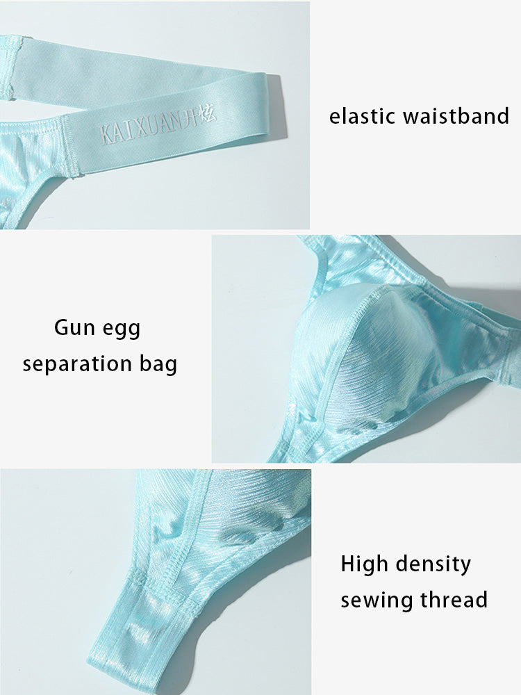 3 Pack Men's Low Waist Transparent Sexy Large Pouch Ice Silk Thong | dmunderwear detail image 16
