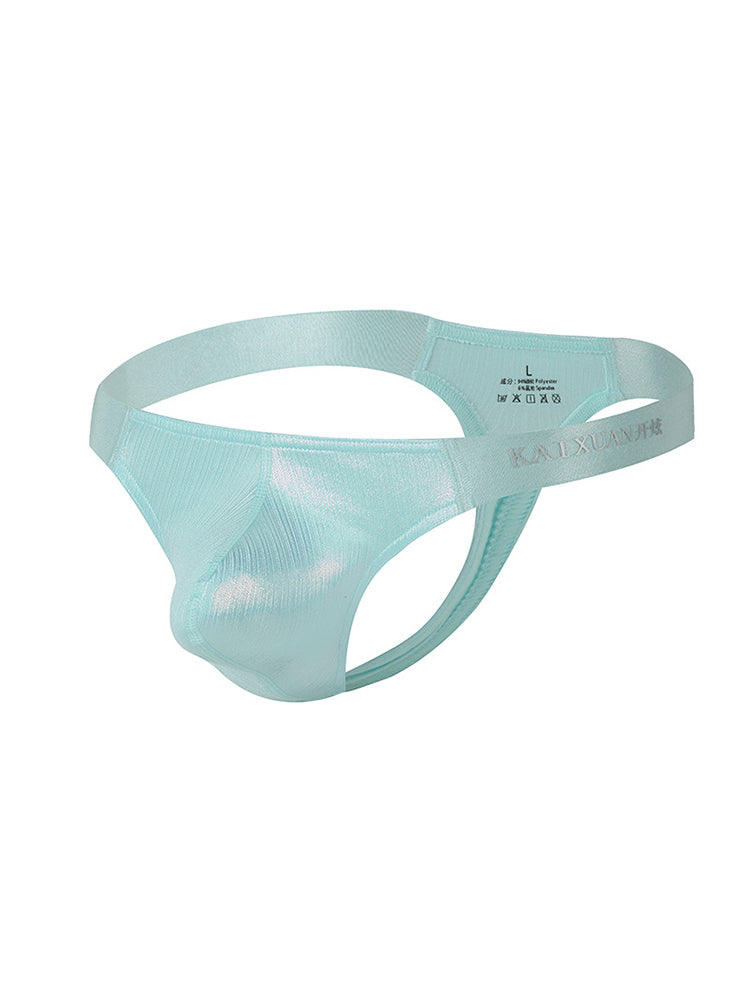 3 Pack Men's Low Waist Transparent Sexy Large Pouch Ice Silk Thong | dmunderwear detail image 20