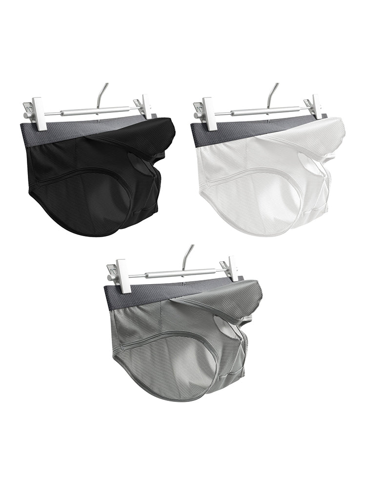 3 Pack Men's Low-Rise Mesh Briefs with Breathable Support & Convenience Fly | dmunderwear detail image 2