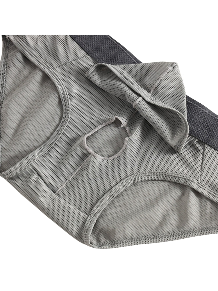 3 Pack Men's Low-Rise Mesh Briefs with Breathable Support & Convenience Fly | dmunderwear detail image 3