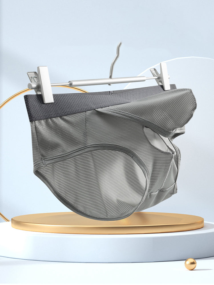 3 Pack Men's Low-Rise Mesh Briefs with Breathable Support & Convenience Fly | dmunderwear detail image 4