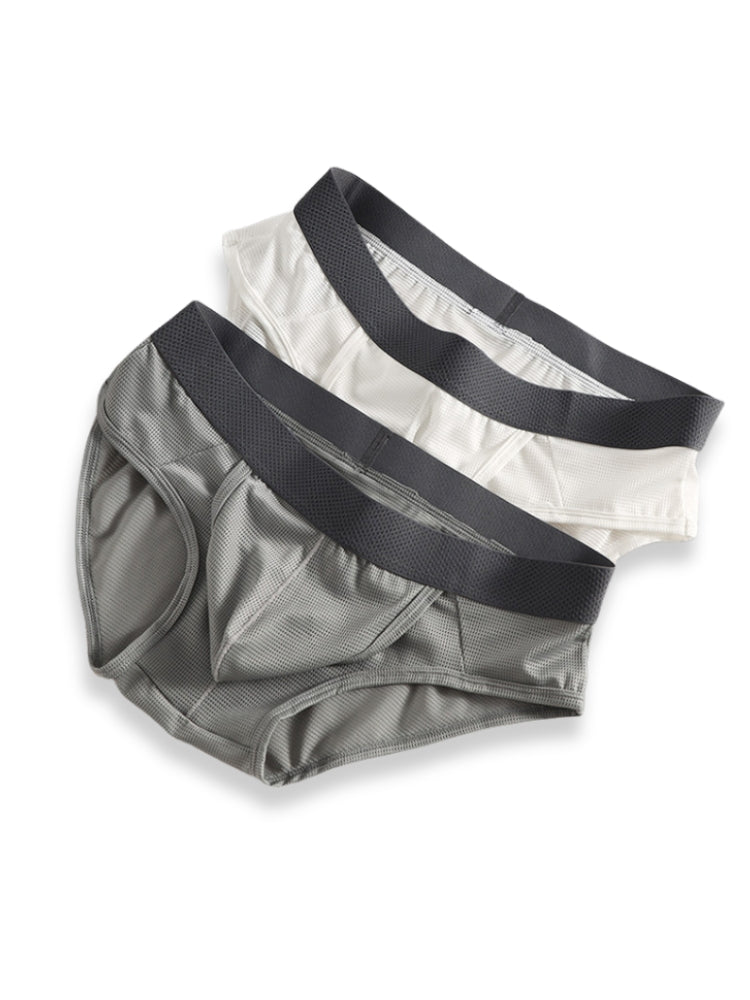3 Pack Men's Low-Rise Mesh Briefs with Breathable Support & Convenience Fly | dmunderwear detail image 5