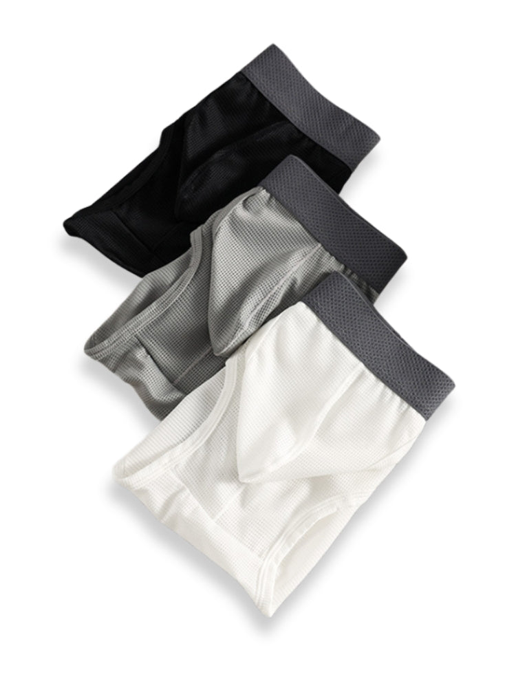 3 Pack Men's Low-Rise Mesh Briefs with Breathable Support & Convenience Fly | dmunderwear detail image 6