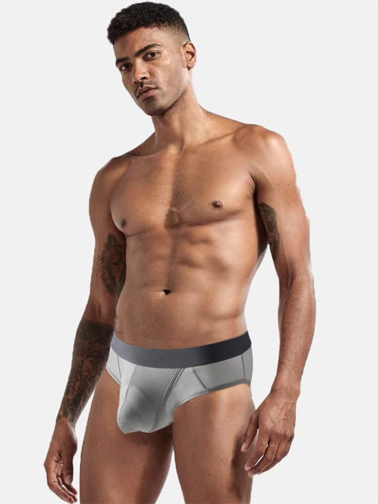 3 Pack Men's Low-Rise Mesh Briefs with Breathable Support & Convenience Fly | dmunderwear detail image 9
