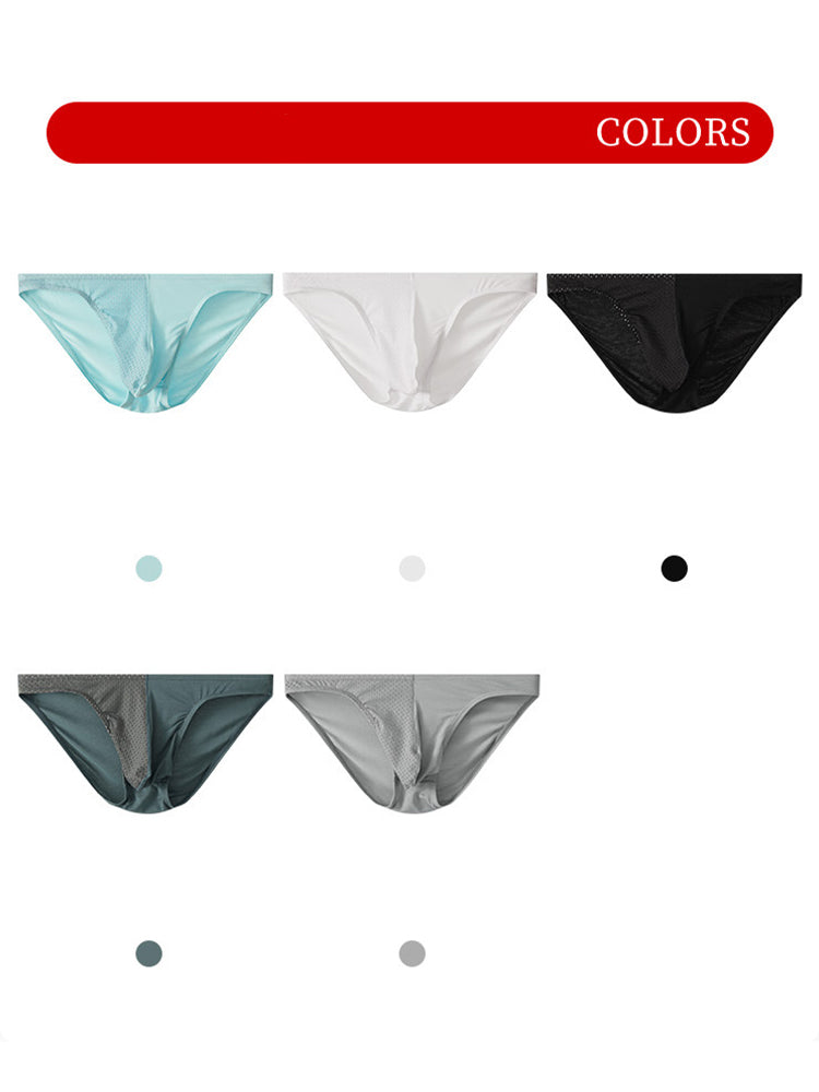 3 Pack Men's Mesh Sexy Low Waist Big Pouch Briefs | dmunderwear detail image 12