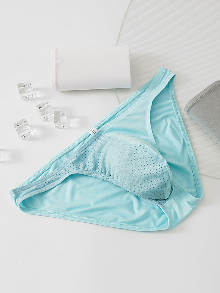 3 Pack Men's Mesh Sexy Low Waist Big Pouch Briefs | dmunderwear detail image 3