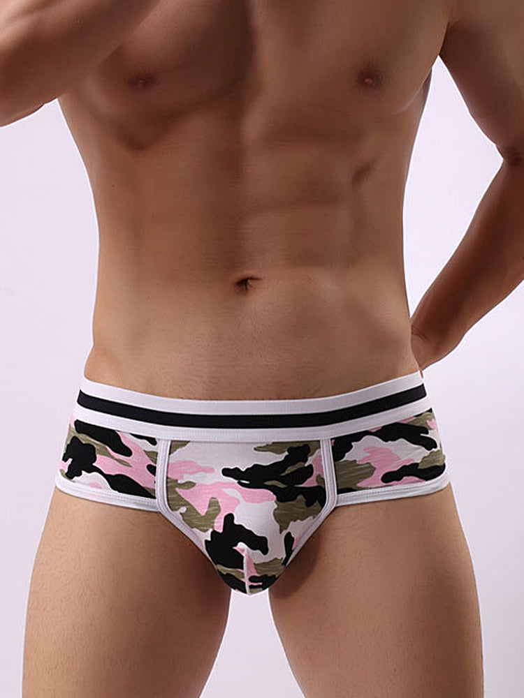 3 Pack Men's Mid-Rise Breathable Soft Cotton Camouflage Stretch Fit Bikini | dmunderwear detail image 14