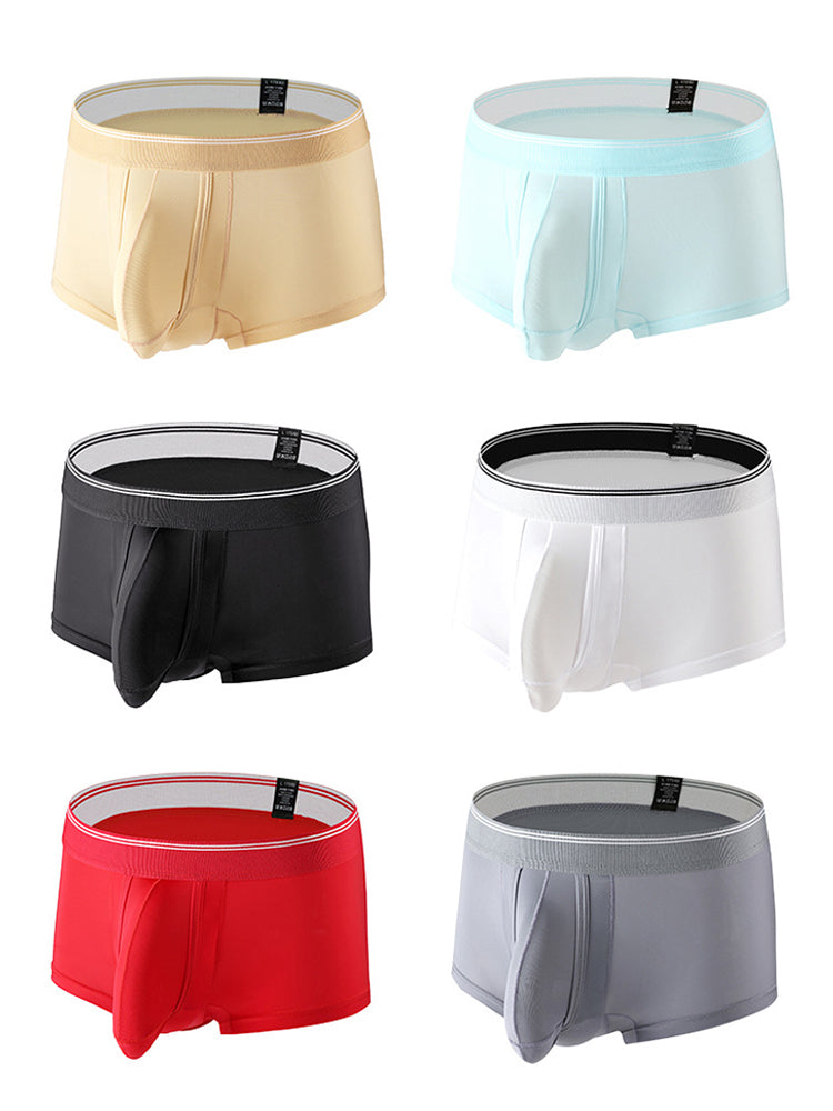3 Pack Men's Mid-Rise Separation Breathable Elastic Trunks | dmunderwear detail image 12