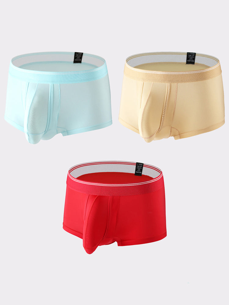 3 Pack Men's Mid-Rise Separation Breathable Elastic Trunks | dmunderwear detail image 14