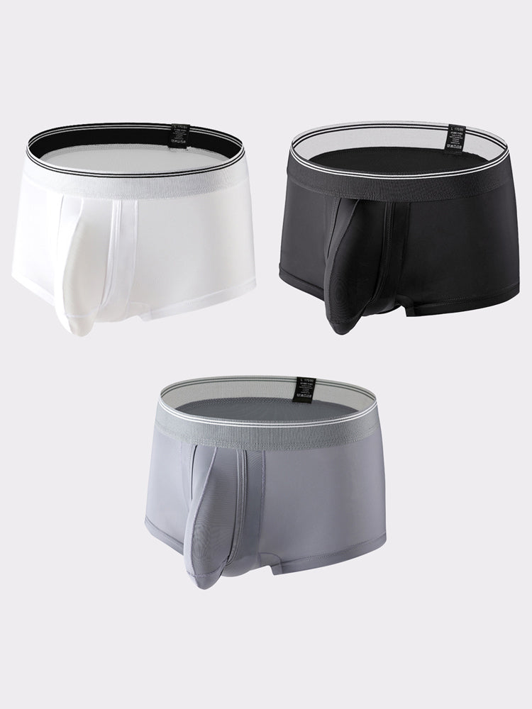 3 Pack Men's Mid-Rise Separation Breathable Elastic Trunks | dmunderwear detail image 20