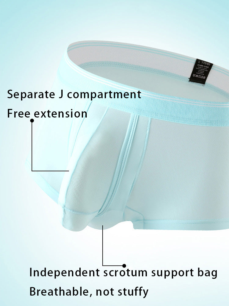 3 Pack Men's Mid-Rise Separation Breathable Elastic Trunks | dmunderwear detail image 3