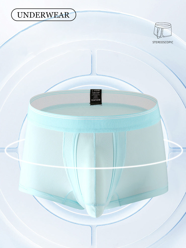 3 Pack Men's Mid-Rise Separation Breathable Elastic Trunks | dmunderwear detail image 4
