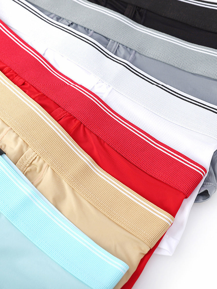 3 Pack Men's Mid-Rise Separation Breathable Elastic Trunks | dmunderwear detail image 6