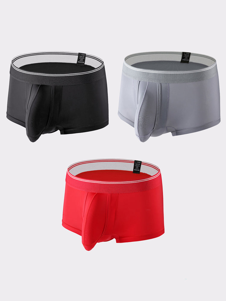 3 Pack Men's Mid-Rise Separation Breathable Elastic Trunks | dmunderwear detail image 8