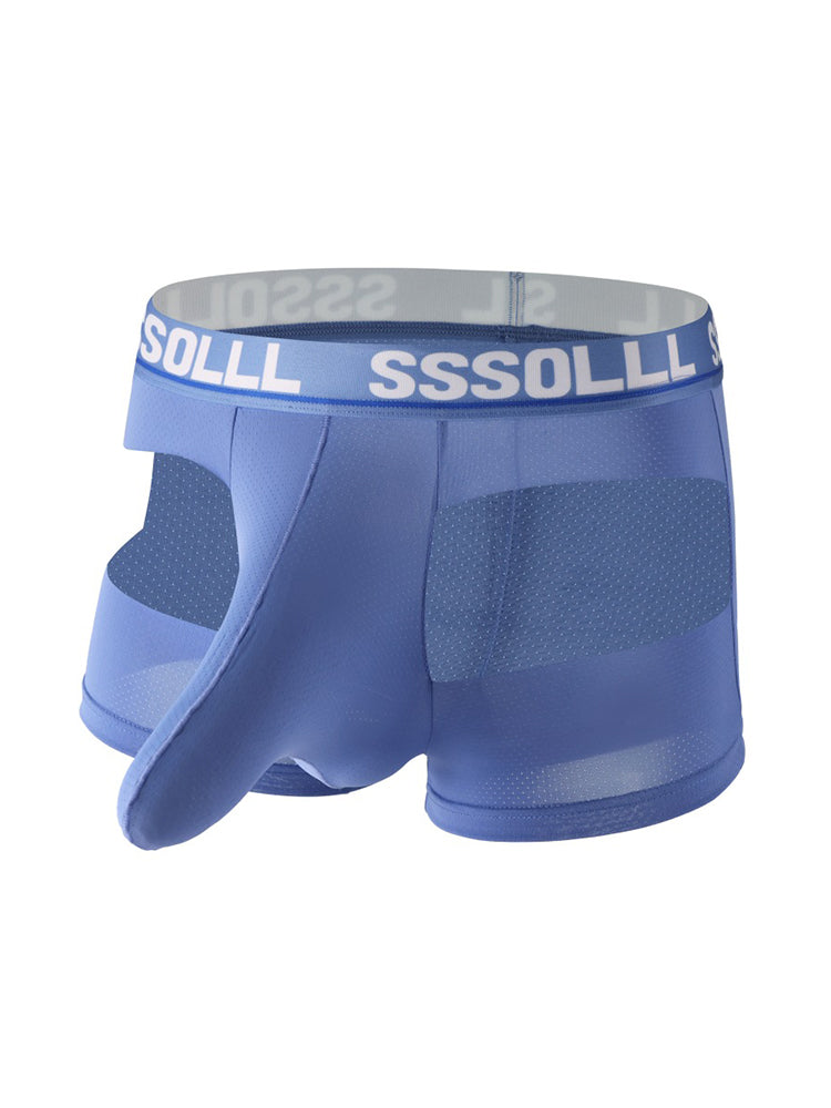 3 Pack Men's Mid-Rise Ice Silk Hollow-Out Trunks | dmunderwear