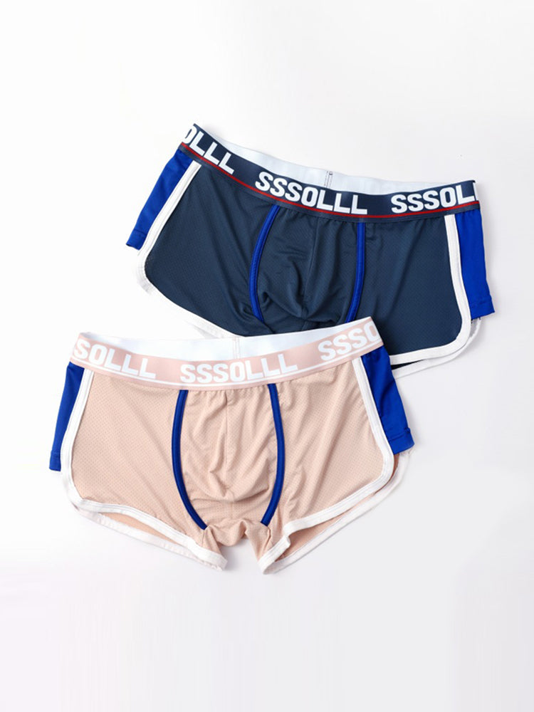 3 Pack Men's Mid-Rise Ice Silk Mesh Trunks | dmunderwear detail image 10