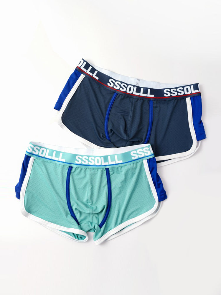 3 Pack Men's Mid-Rise Ice Silk Mesh Trunks | dmunderwear detail image 12