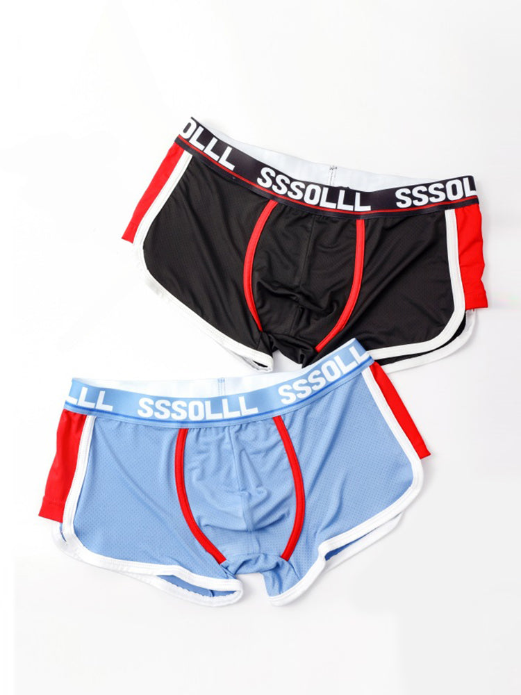 3 Pack Men's Mid-Rise Ice Silk Mesh Trunks | dmunderwear detail image 13
