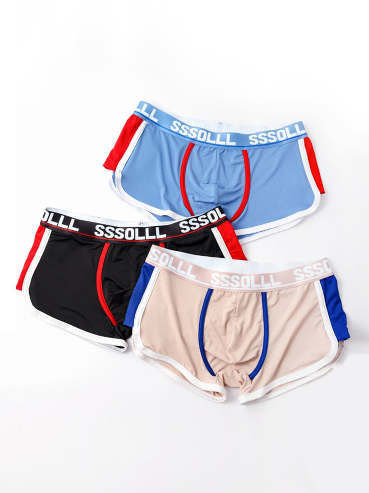 3 Pack Men's Mid-Rise Ice Silk Mesh Trunks | dmunderwear detail image 5