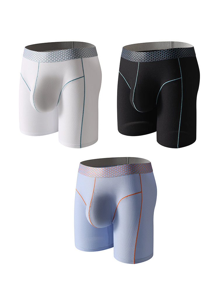 3 Pack Men's Mid-Rise Sporty Cut Full Coverage Anti-Chafing Odor-Control Midway Briefs | dmunderwear detail image 15