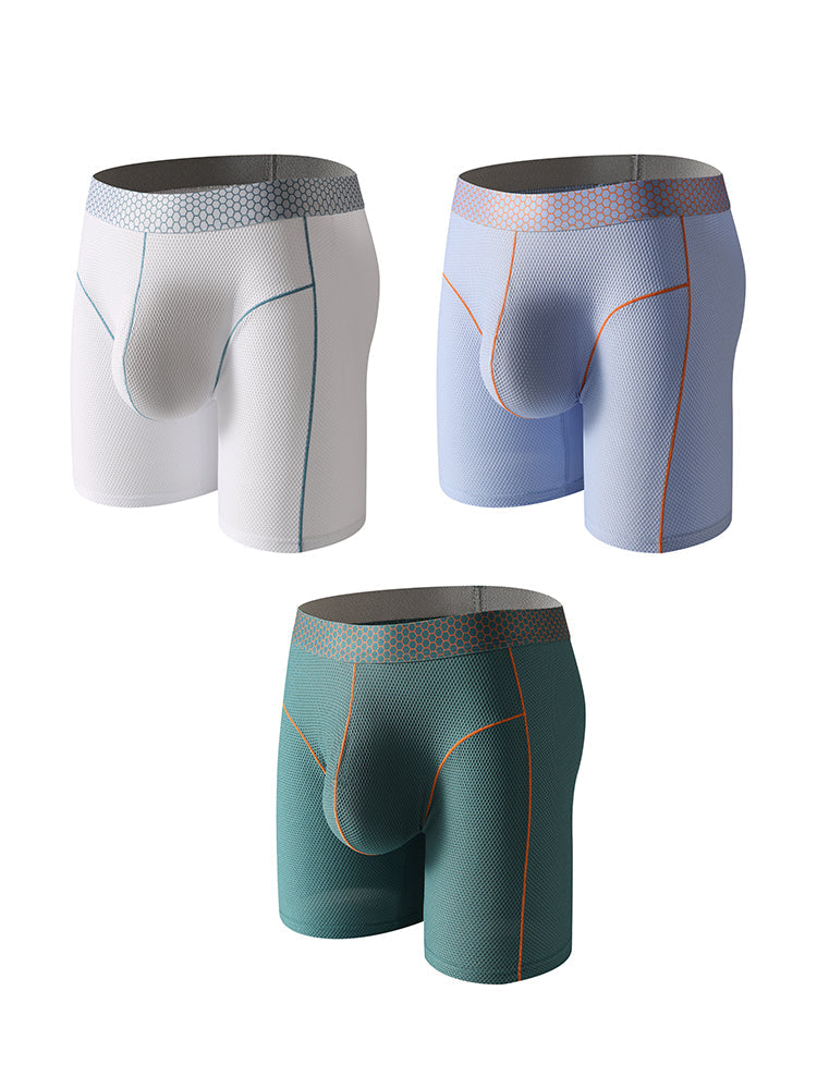 3 Pack Men's Mid-Rise Sporty Cut Full Coverage Anti-Chafing Odor-Control Midway Briefs | dmunderwear detail image 7